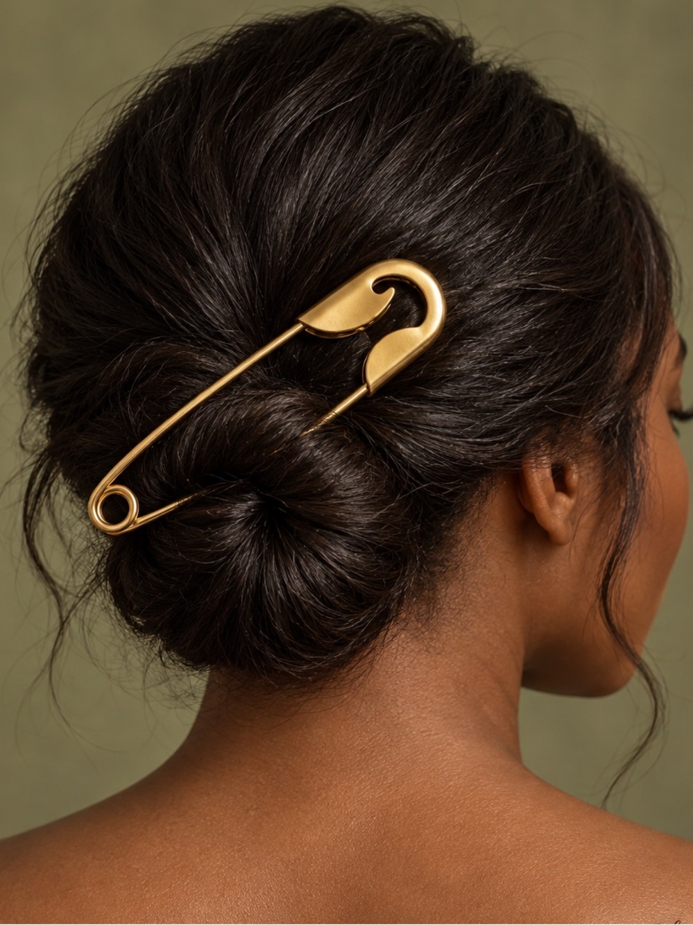 Gold Safety Pin Hair Clip - Elegant Women’s Accessory